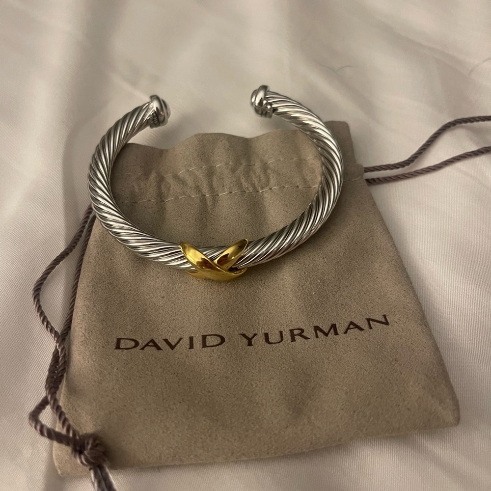David Yurman Silver and Gold Cable Bracelet